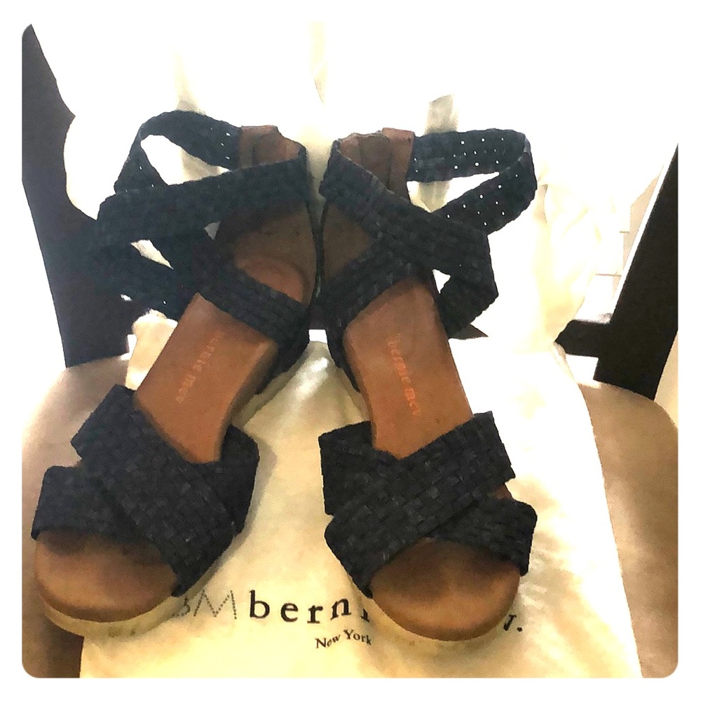 Blue Bernie Mev wedge sandals